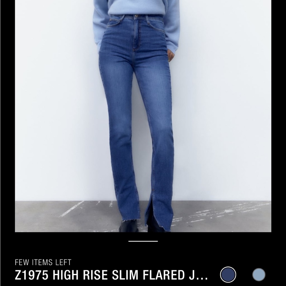 Zara Z1975 High Rise Slim Flared Jeans